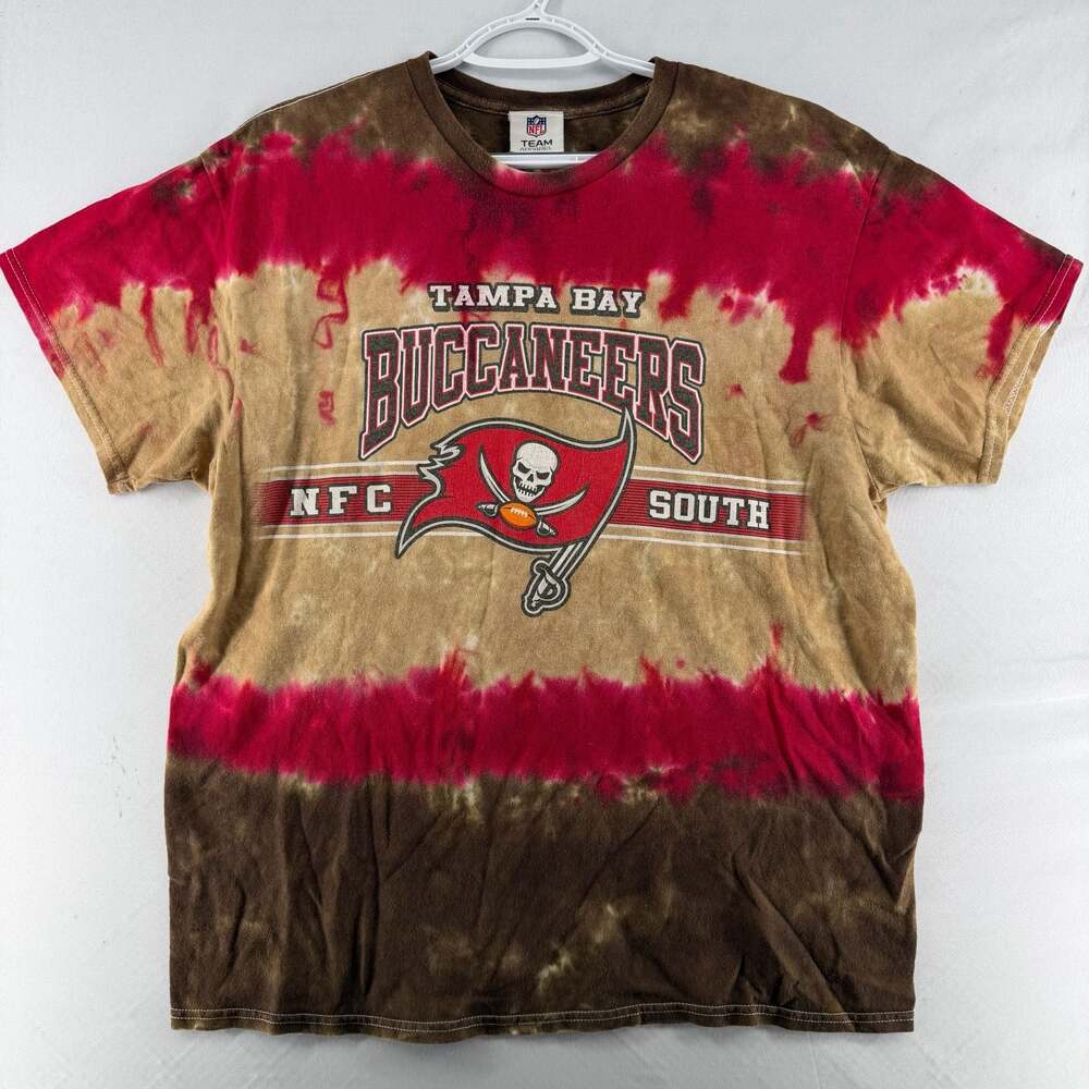 1422 Majestic Vintage Tampa Bay Buccaneers Tie-Dye NFL Football T-Shirt